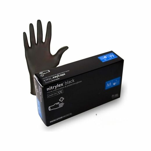 Nitrilové rukavice Mercator Nitrylex black (M-XL)